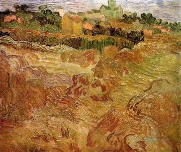 Wheat Fields with Auvers in the Background Vincent van Gogh scenery Oil Paintings
